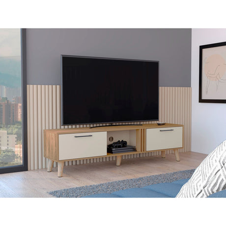 Rack de TV Vance Economic Capri y Fresno Europeo 160x35cm Para TV Hasta 70 Pulgadas con Ranuras para Cables