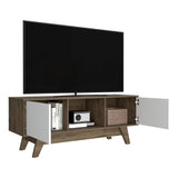 Rack de TV Romero Bellota y Blanco 135x53.7cm Para TV Hasta 55 Pulgadas - MUEBLES DE TV | Bylmo
