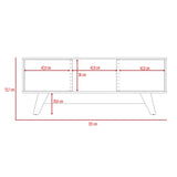 Rack de TV Romero Bellota y Blanco 135x53.7cm Para TV Hasta 55 Pulgadas - MUEBLES DE TV | Bylmo