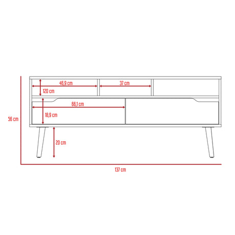 Rack de TV Oslo Bellota y Plomo 137x58cm Para TV Hasta 60 Pulgadas - MUEBLES DE TV | Bylmo