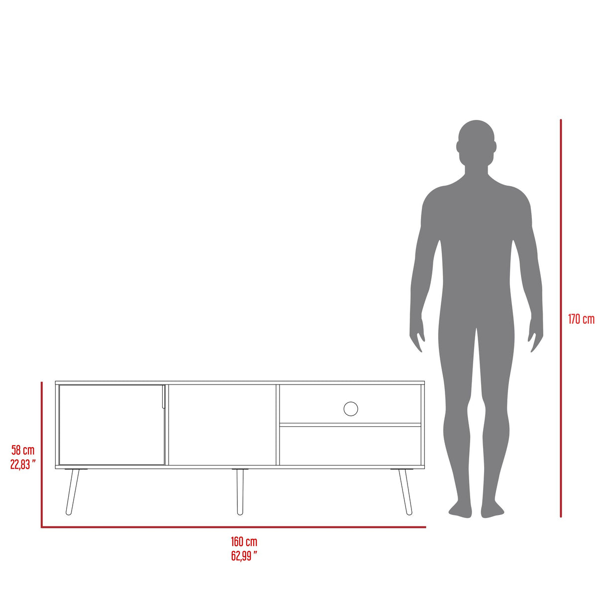 Rack de TV Vulcan Agave y Toquilla 160x58cm Para TV Hasta 65 Pulgadas con Ranuras para Cables - MUEBLES DE TV | Bylmo