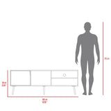 Rack de TV Vulcan Agave y Toquilla 160x58cm Para TV Hasta 65 Pulgadas con Ranuras para Cables - MUEBLES DE TV | Bylmo