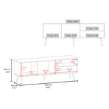 Rack de TV Vulcan Blanco y Capri 160x58cm Para TV Hasta 65 Pulgadas con Ranuras para Cables - MUEBLES DE TV | Bylmo