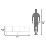Rack de TV Vulcan Blanco y Capri 160x58cm Para TV Hasta 65 Pulgadas con Ranuras para Cables - MUEBLES DE TV | Bylmo