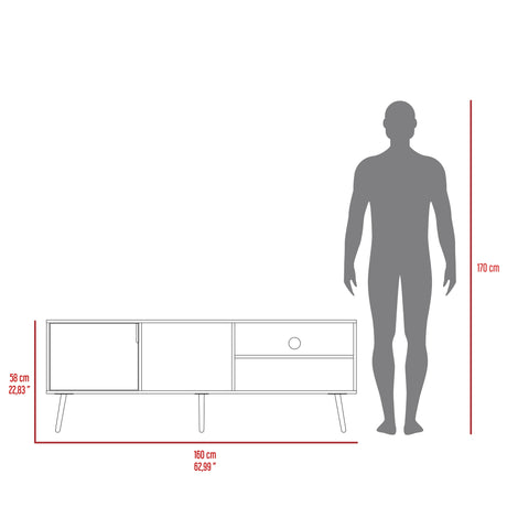 Rack de TV Vulcan Capri 160x58cm Para TV Hasta 65 Pulgadas con Ranuras para Cables - MUEBLES DE TV | Bylmo