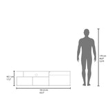 Rack de TV Selma Fresno Europeo y Blanco 161x44.1cm Para TV Hasta 70 Pulgadas con Ranuras para Cables - MUEBLES DE TV | Bylmo