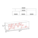 Rack de TV Selma Fresno Europeo y Blanco 161x44.1cm Para TV Hasta 70 Pulgadas con Ranuras para Cables - MUEBLES DE TV | Bylmo