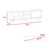 Rack de TV Tunez Plus Blanco 160x47.5cm Para TV Hasta 70 Pulgadas - MUEBLES DE TV | Bylmo