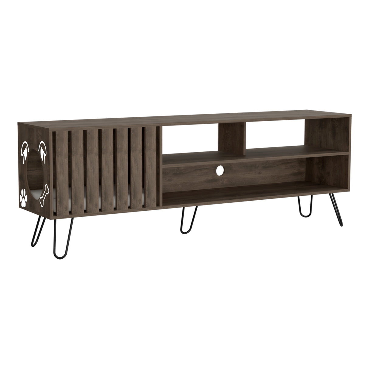 Rack de TV Zoro Bellota 180x63cm Para TV Hasta 75 Pulgadas con Ranuras para Cables - MUEBLES DE TV | Bylmo