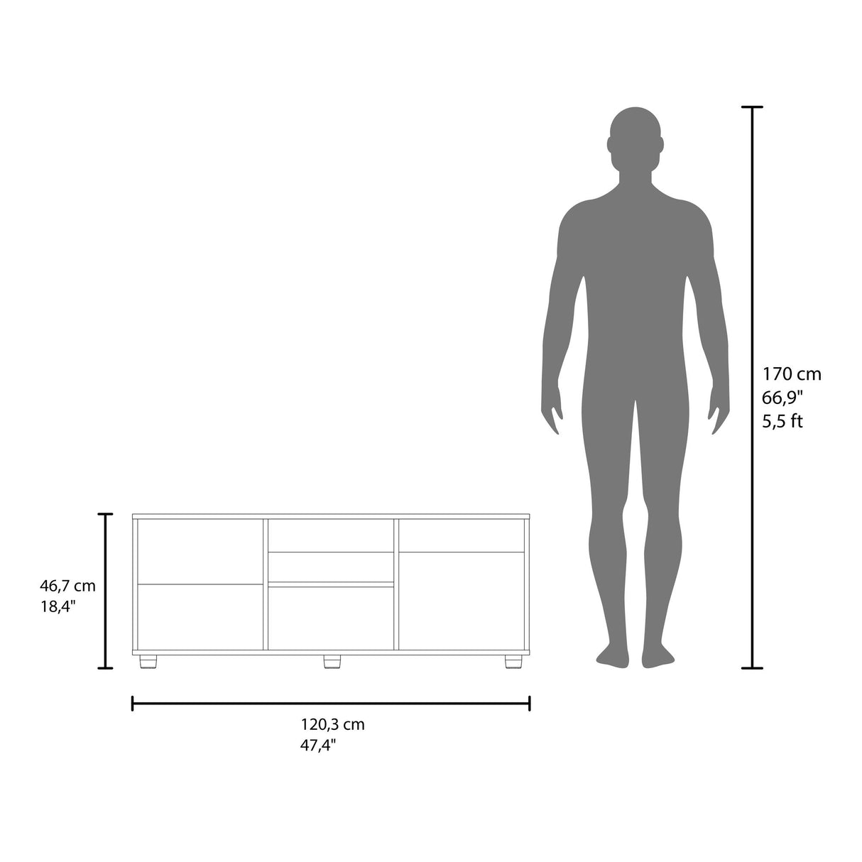 Rack de TV Adel Blanco 130.1x46.7cm Para TV Hasta 55 Pulgadas - MUEBLES DE TV | Bylmo