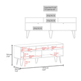 Rack de TV Tori Blanco y Fresno Europeo 137x55.4cm Para TV Hasta 60 Pulgadas - MUEBLES DE TV | Bylmo
