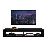 Rack de TV Flotante Wengue 150x26.5cm Para TV Hasta 65 Pulgadas con Ranuras para Cables - MUEBLES DE TV | Bylmo