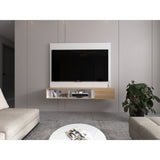 Panel de TV Flotante Dassel Blanco y Fresno Europeo 150x132.5cm