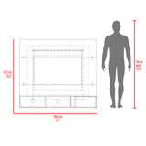 Panel de TV Flotante Dassel Blanco y Fresno Europeo 150x132.5cm Para TV Hasta 65 Pulgadas con Ranuras para Cables - MUEBLES DE TV | Bylmo