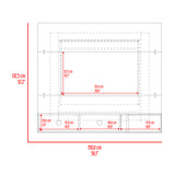 Panel de TV Flotante Dassel Blanco y Fresno Europeo 150x132.5cm Para TV Hasta 65 Pulgadas con Ranuras para Cables - MUEBLES DE TV | Bylmo