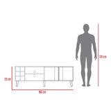 Rack de TV Zaragoza Milan y Capri 160x55cm Para TV Hasta 70 Pulgadas con Ranuras para Cables - MUEBLES DE TV | Bylmo