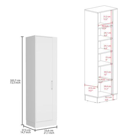 Organizador de Aseo Lilo Blanco 53.6x183.7cm con Puerta Batible - MUEBLES DE ASEO Y ROPAS | Bylmo