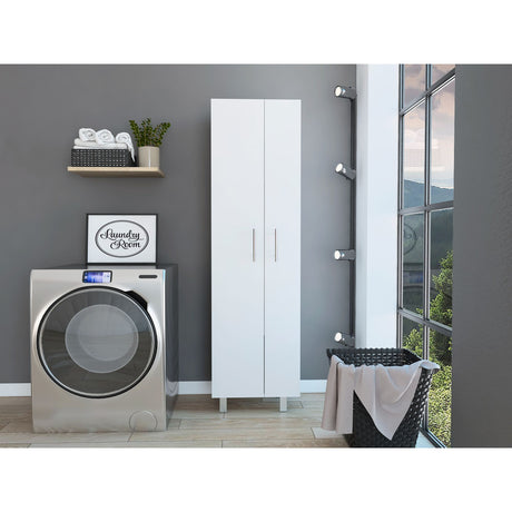 Organizador de Aseo Nala Blanco 51.2x181.2cm con Puerta Batible y con Patas - MUEBLES DE ASEO Y ROPAS | Bylmo