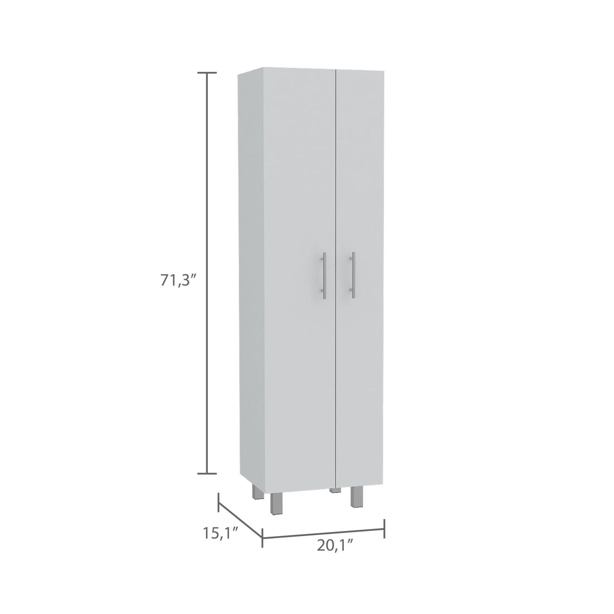 Organizador de Aseo Nala Blanco 51.2x181.2cm con Puerta Batible y con Patas - MUEBLES DE ASEO Y ROPAS | Bylmo