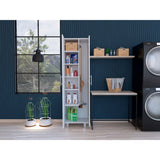 Organizador de Aseo Nala Blanco 51.2x181.2cm con Puerta Batible y con Patas - MUEBLES DE ASEO Y ROPAS | Bylmo
