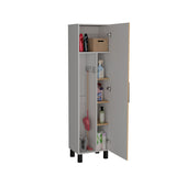 Organizador de Aseo Rayle Fresno Europeo y Blanco 48x182cm con Puerta Batible y con Patas - MUEBLES DE ASEO Y ROPAS | Bylmo