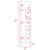 Organizador de Aseo Rayle Fresno Europeo y Blanco 48x182cm con Puerta Batible y con Patas - MUEBLES DE ASEO Y ROPAS | Bylmo