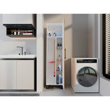 Organizador de Aseo Rayle Fresno Europeo y Blanco 48x182cm con Puerta Batible y con Patas - MUEBLES DE ASEO Y ROPAS | Bylmo