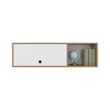 Repisa Flotante Rectangular Sahara Fresno Europeo y Blanco 120x34.2cm - REPISAS | Bylmo