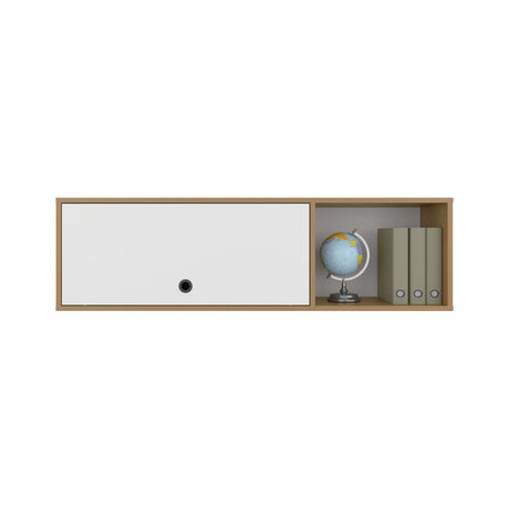 Repisa Flotante Rectangular Sahara Fresno Europeo y Blanco 120x34.2cm - REPISAS | Bylmo