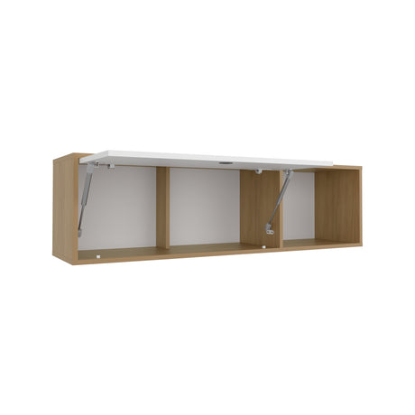 Repisa Flotante Rectangular Sahara Fresno Europeo y Blanco 120x34.2cm - REPISAS | Bylmo