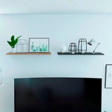 Set de 2 Repisas Flotante Rectangular Wall Miel y Plomo 160x1.5cm - REPISAS | Bylmo