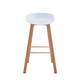 Set x 4 Sillas Banco BM - WB02 Blanco y Cafe Claro 52x86cm con Reposapiés - SILLAS Y BUTACOS | Bylmo
