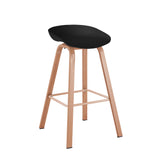 Set x 4 Sillas Banco BM - WB02 Negro y Cafe Claro 52x86cm con Reposapiés - SILLAS Y BUTACOS | Bylmo