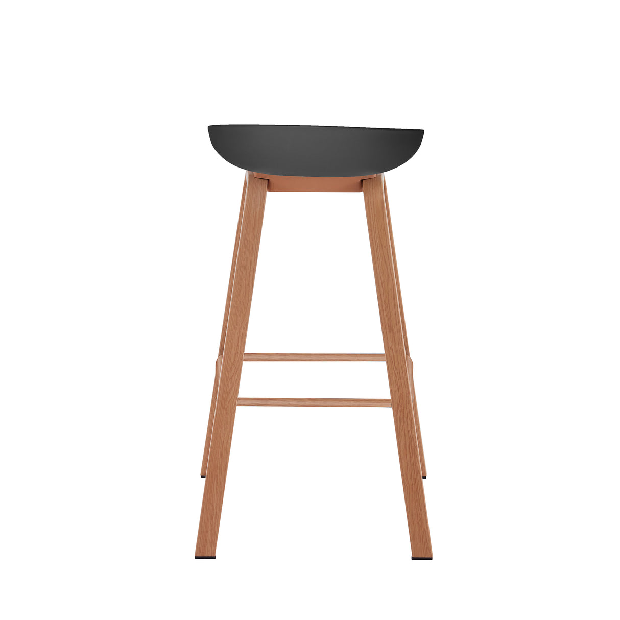Set x 4 Sillas Banco BM - WB02 Negro y Cafe Claro 52x86cm con Reposapiés - SILLAS Y BUTACOS | Bylmo
