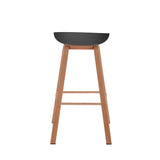 Set x 4 Sillas Banco BM - WB02 Negro y Cafe Claro 52x86cm con Reposapiés - SILLAS Y BUTACOS | Bylmo