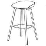 Set x 4 Sillas Banco BM - WB02 Negro y Cafe Claro 52x86cm con Reposapiés - SILLAS Y BUTACOS | Bylmo