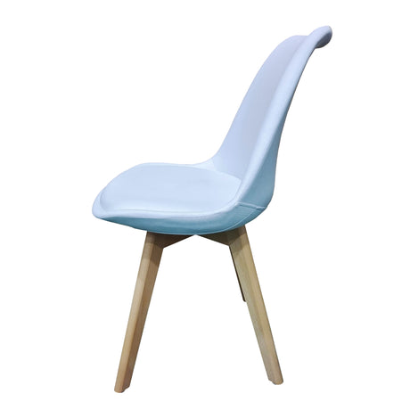 Kit x 4 Sillas Comedor BM - 053 - L Blanco y Cafe Claro 49.5x84cm con Espaldar - SILLAS Y BUTACOS | Bylmo