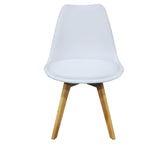 Kit x 4 Sillas Comedor BM - 053 - L Blanco y Cafe Claro 49.5x84cm con Espaldar - SILLAS Y BUTACOS | Bylmo