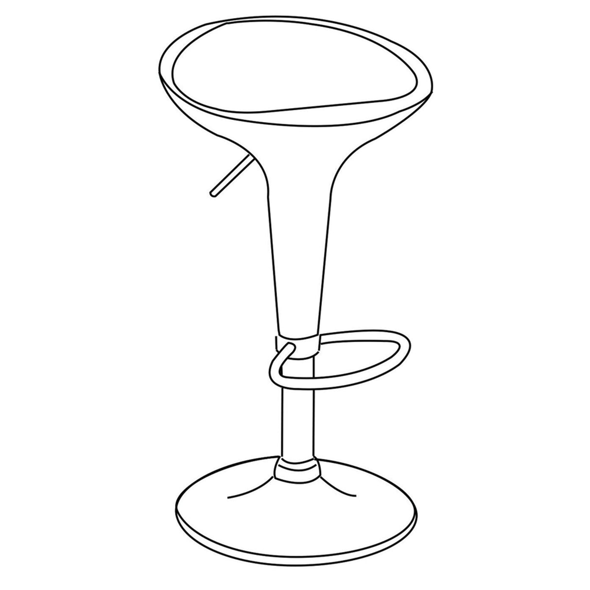 Set x 2 Sillas Bar Giratorias Torino Negro 33x66cm con Reposapiés - SILLAS Y BUTACOS | Bylmo