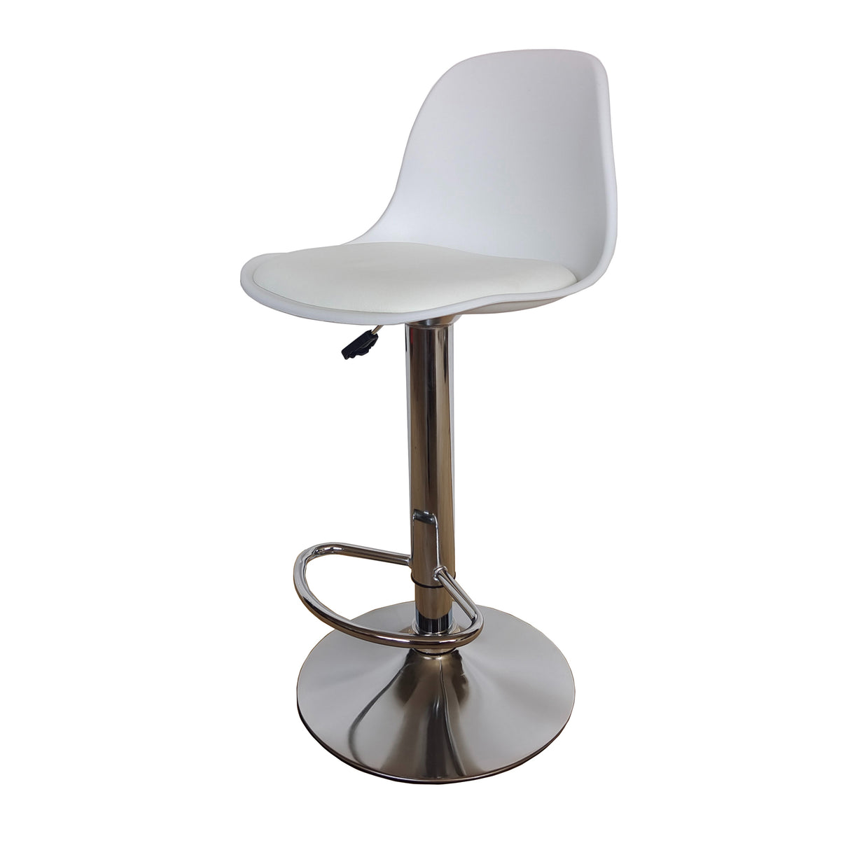 Set x 2 Sillas Bar Giratorias Napoles blanco 38x81cm con Espaldar y con Reposapiés - SILLAS Y BUTACOS | Bylmo