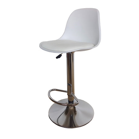 Set x 2 Sillas Bar Giratorias Napoles blanco 38x81cm con Espaldar y con Reposapiés - SILLAS Y BUTACOS | Bylmo
