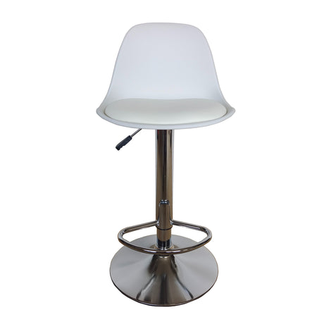 Set x 2 Sillas Bar Giratorias Napoles blanco 38x81cm con Espaldar y con Reposapiés - SILLAS Y BUTACOS | Bylmo