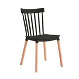 Kit x 6 Sillas Comedor Negro y Cafe 44.5x84cm con Espaldar - SILLAS Y BUTACOS | Bylmo