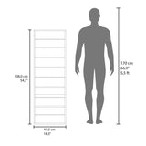 Zapatero de Pared Leto Fresno Europeo 47x138cm Flotante de Cinco Niveles con Espejo - ZAPATEROS | Bylmo