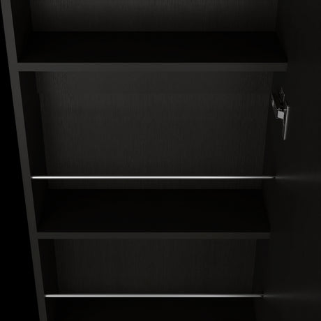 Zapatero de Pared Leto Wengue 47x170cm de Cinco Niveles con Espejo - ZAPATEROS | Bylmo