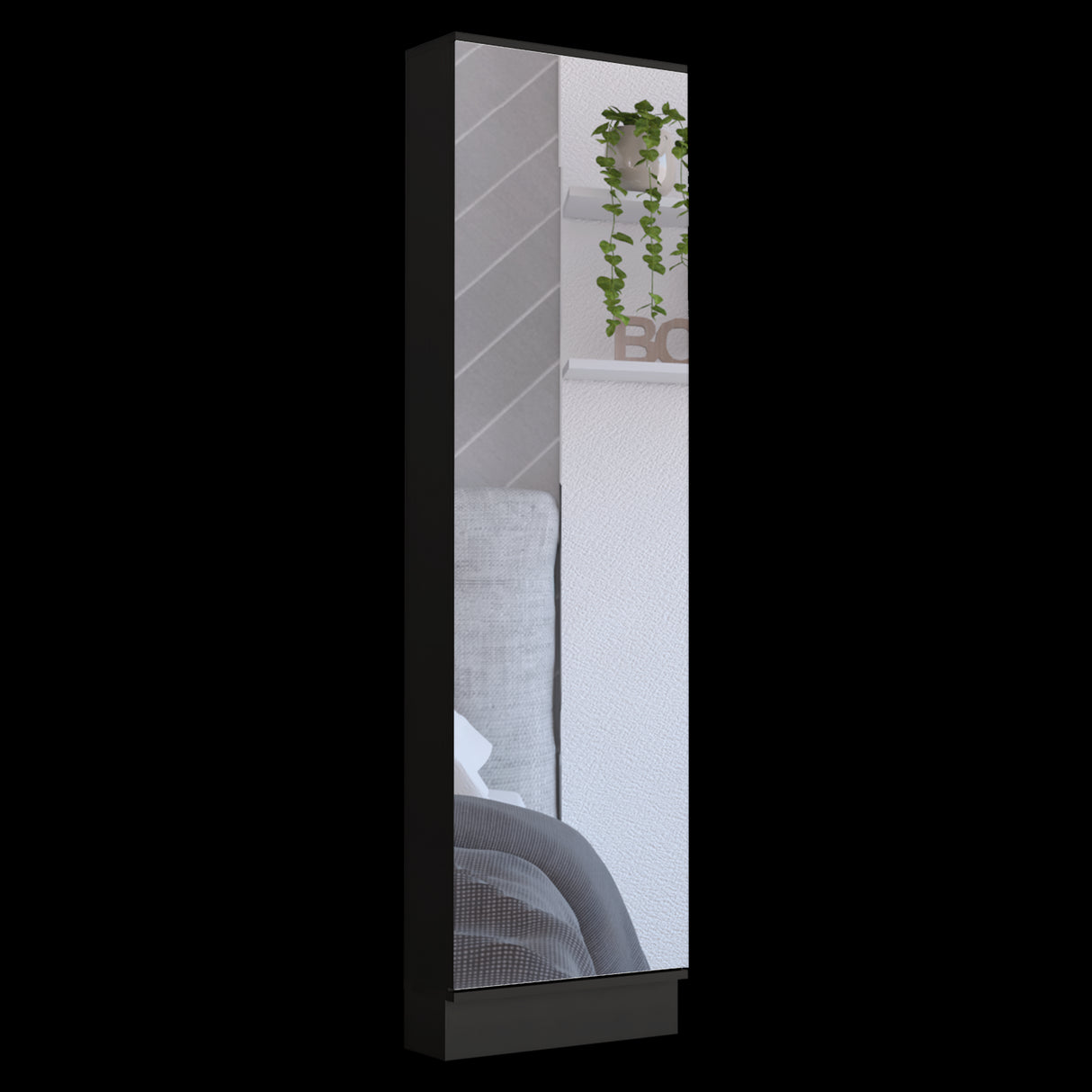 Zapatero de Pared Leto Wengue 47x170cm de Cinco Niveles con Espejo - ZAPATEROS | Bylmo