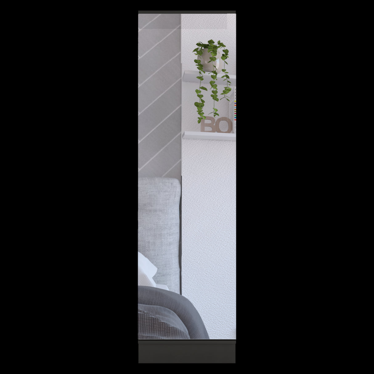 Zapatero de Pared Leto Wengue 47x170cm de Cinco Niveles con Espejo - ZAPATEROS | Bylmo