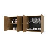 Mueble Superior de Cocina Portofino Fresno Europeo 150x60cm con Locero - MUEBLES SUPERIORES DE COCINA | Bylmo