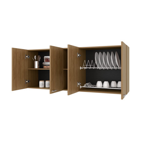 Mueble Superior de Cocina Portofino Fresno Europeo 150x60cm con Locero - MUEBLES SUPERIORES DE COCINA | Bylmo
