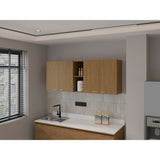 Mueble Superior de Cocina Portofino Fresno Europeo 150x60cm con Locero - MUEBLES SUPERIORES DE COCINA | Bylmo